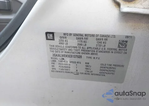 2012 GMC Terrain Slt-2 from USA, damaged, VIN 2GKALWEK5C6137928